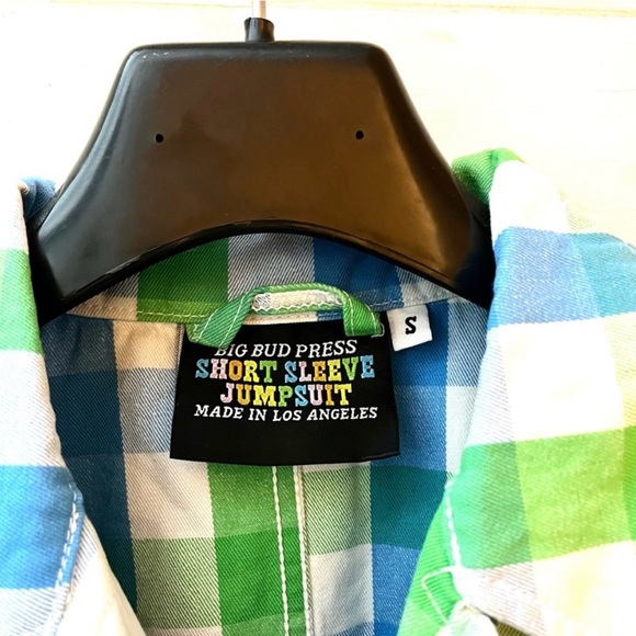 Big Bud Press Shorts Jumpsuit! Small. Blue green & white - Picture 4 of 6